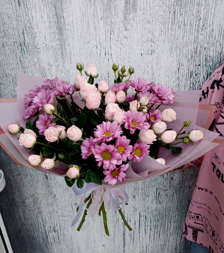 Букет цветов из: Розы и Хризантемы в Запорожской