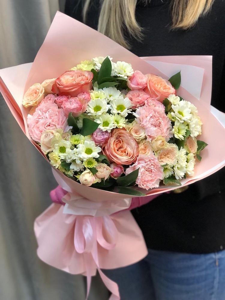 Букет цветов из: Гвоздики, Розы и Хризантемы в Запорожской