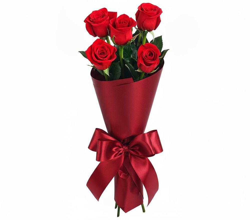 Букет 5 Красных роз Эдлесс Лав в Запорожской