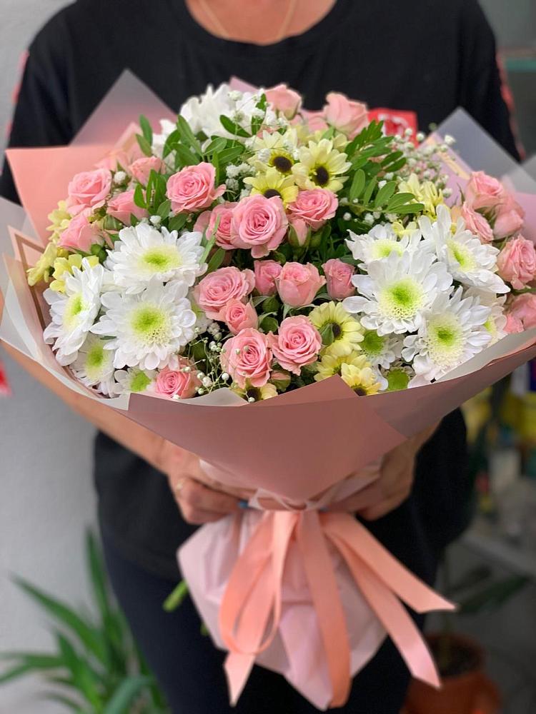 Букет цветов из: Розы и Хризантемы в Запорожской