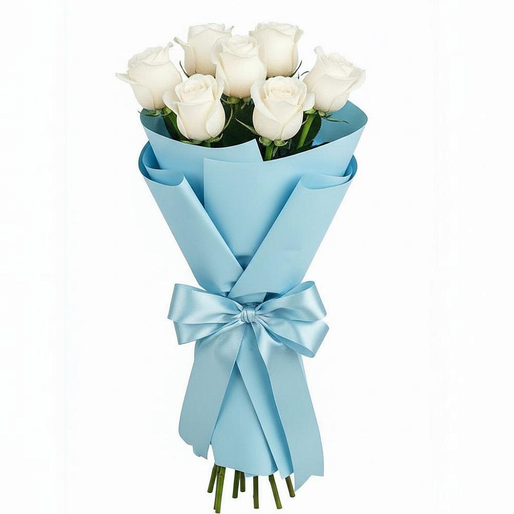 Букет 7 белых роз Проуд в Запорожской