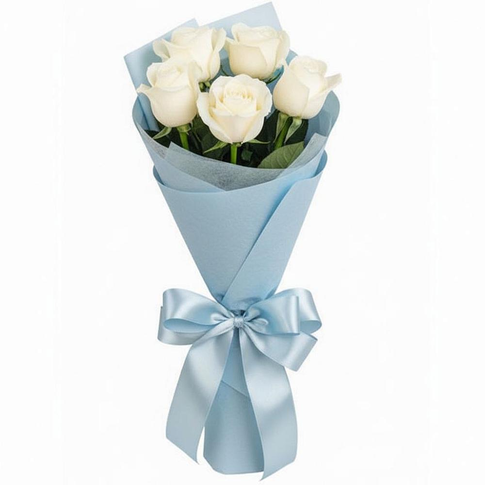 Букет 5 Белых роз Проуд в Запорожской