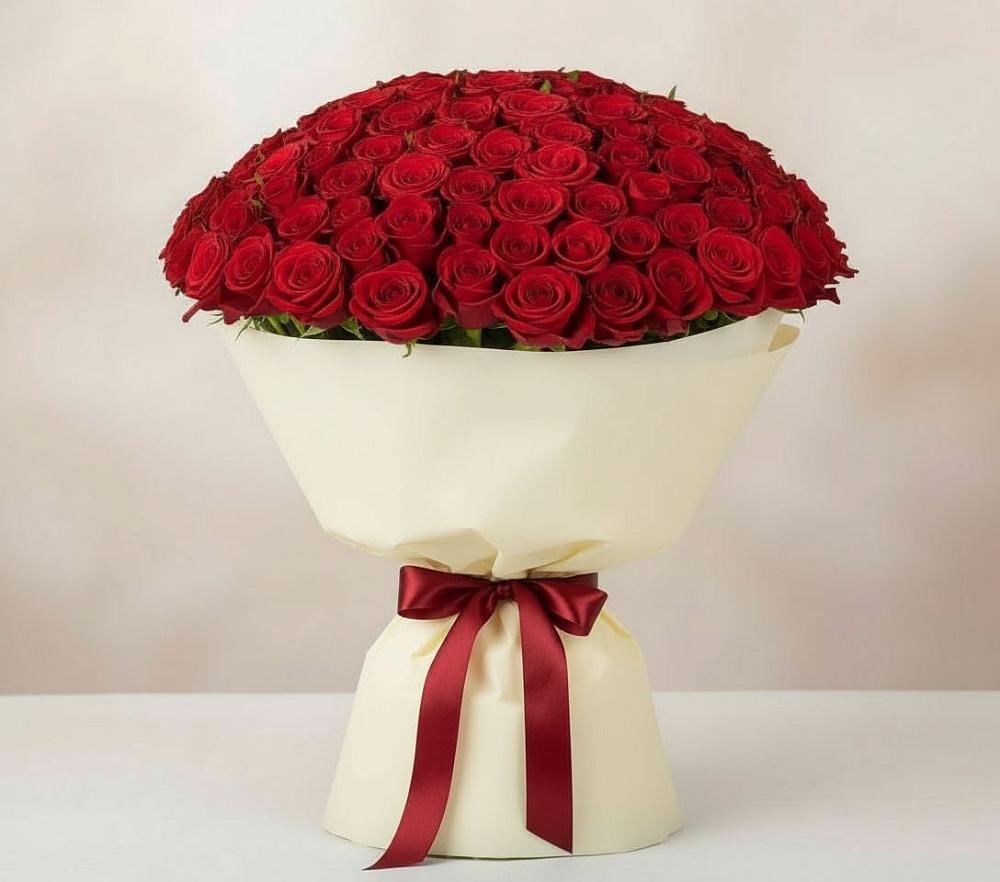 Букет 101 Красная роза Милано в Запорожской