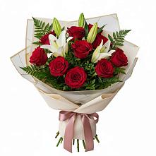 Букет цветов из:  Лилии и Розы в Запорожской