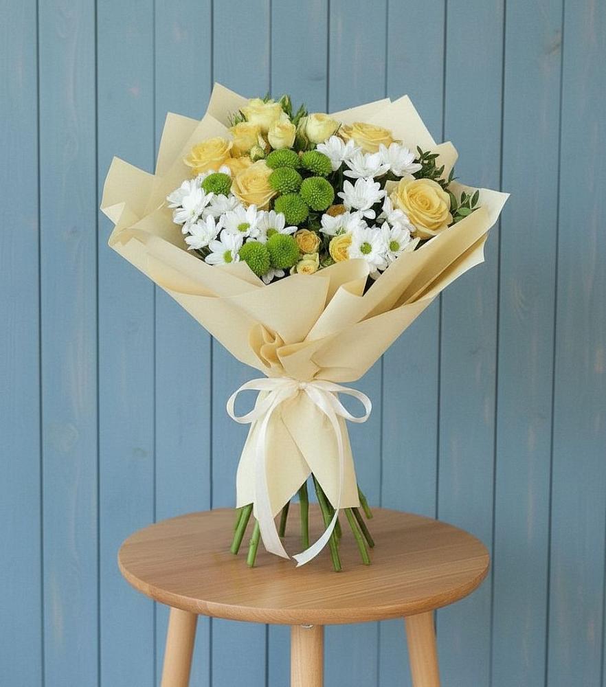 Букет цветов из: Хризантемы и Розы в Запорожской