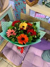 Букет цветов из:  Герберы, Хризантемы и Альстромерии #REPLACE_PRED# Запорожской