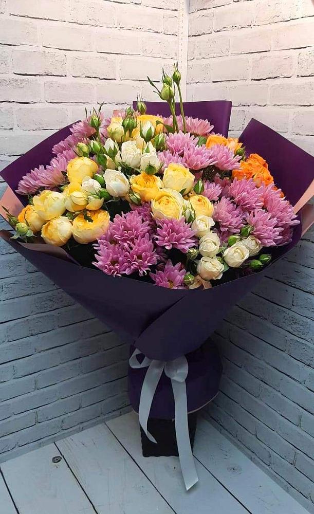 Букет цветов из: Хризантемы и Розы в Запорожской