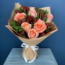 Букет цветов из:  Розы и Альстромерии #REPLACE_PRED# Запорожской