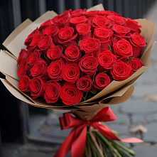 Букет 51 Красная роза Эдлесс Лав #REPLACE_PRED# Запорожской