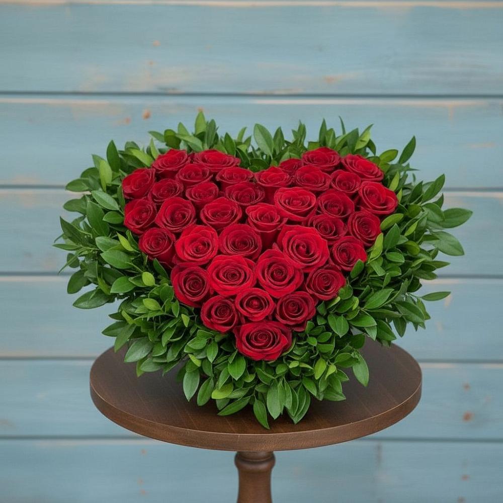 Цветочная композиция из Розы в виде сердца в Запорожской