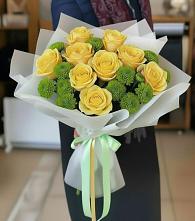 Букет цветов из:  Хризантемы и Розы в Запорожской