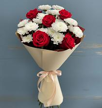 Букет цветов из:  Розы и Хризантемы #REPLACE_PRED# Запорожской
