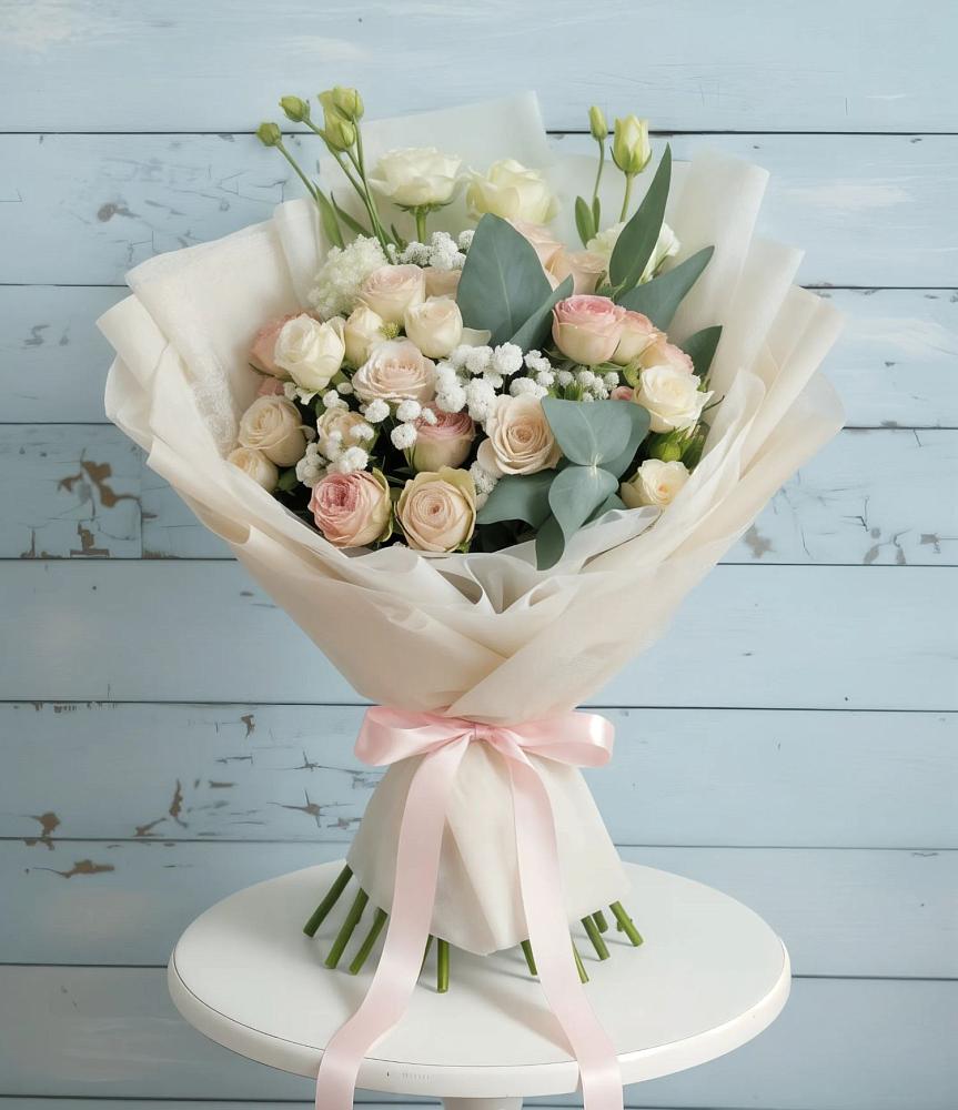 Букет цветов из: Розы и Лизиантусы в Запорожской