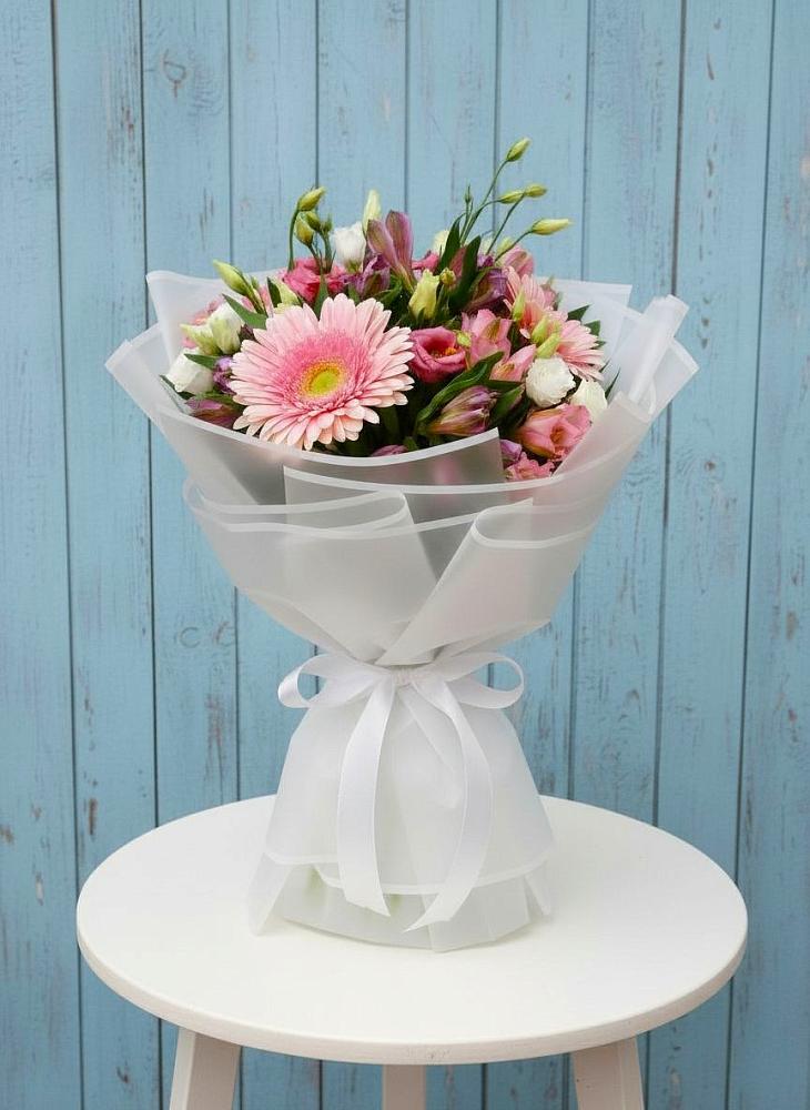 Букет цветов из: Герберы, Альстромерии и Лизиантусы в Запорожской