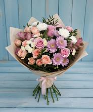 Букет цветов из:  Хризантемы, Розы и Альстромерии в Запорожской