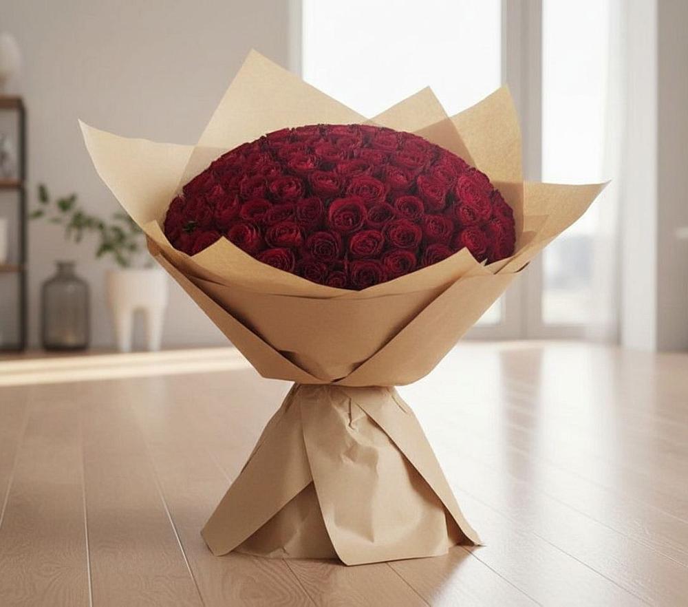 Букет 101 Красная роза в Запорожской