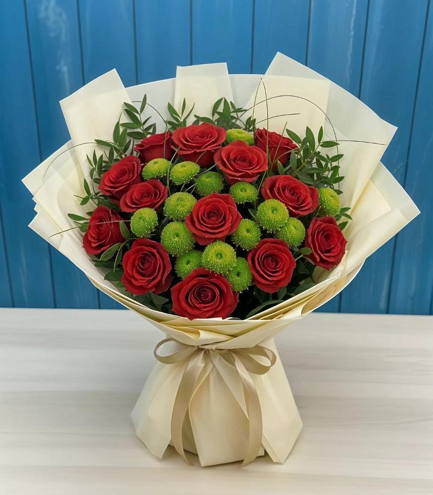 Букет цветов из: Розы и Хризантемы в Запорожской