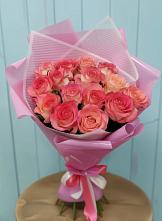 Букет 15 Розовых роз Равель в Запорожской