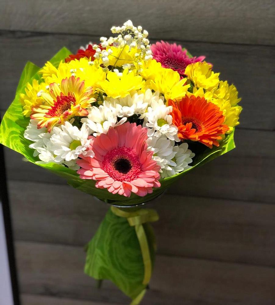 Букет цветов из: Герберы и Хризантемы в Запорожской