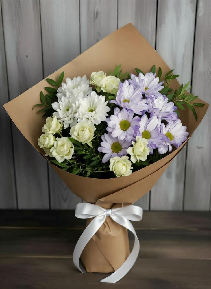 Букет цветов из: Хризантемы и Розы в Запорожской