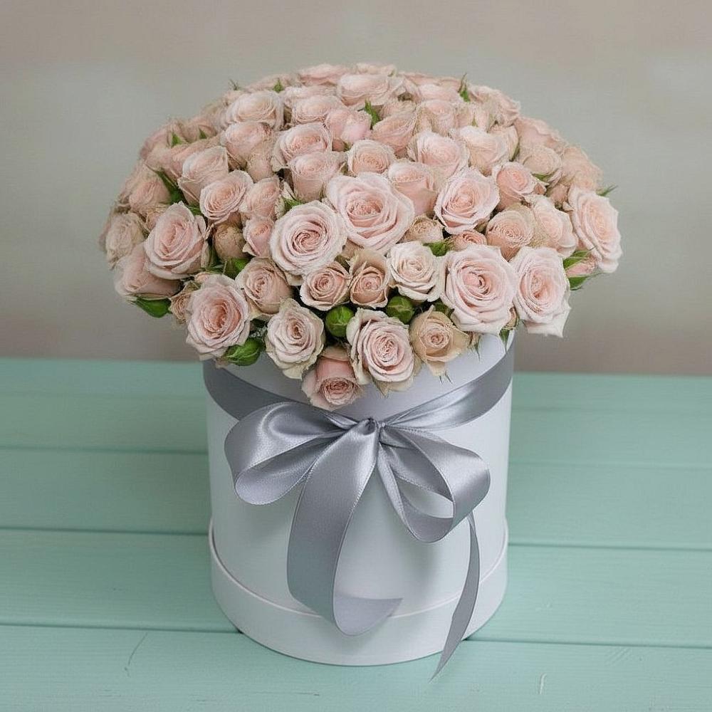 Цветочная композиция из Розы в шляпной коробке в Запорожской